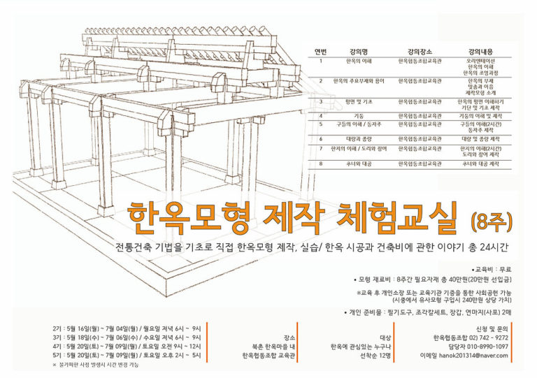 Read more about the article 제 2~5기 한옥모형 제작 체험교실