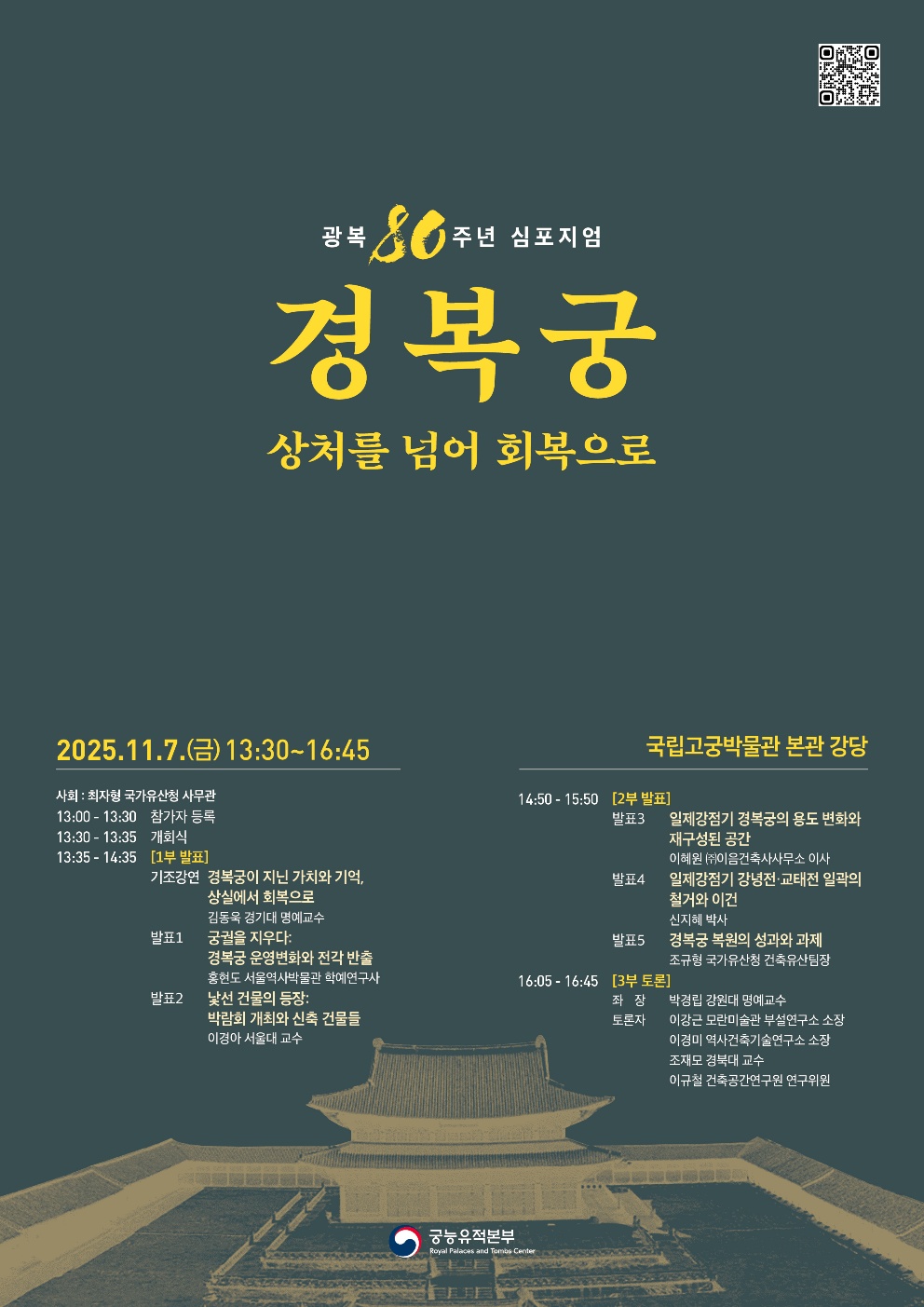 You are currently viewing 광복 80주년 심포지엄: 경복궁, 상처를 넘어 회복으로