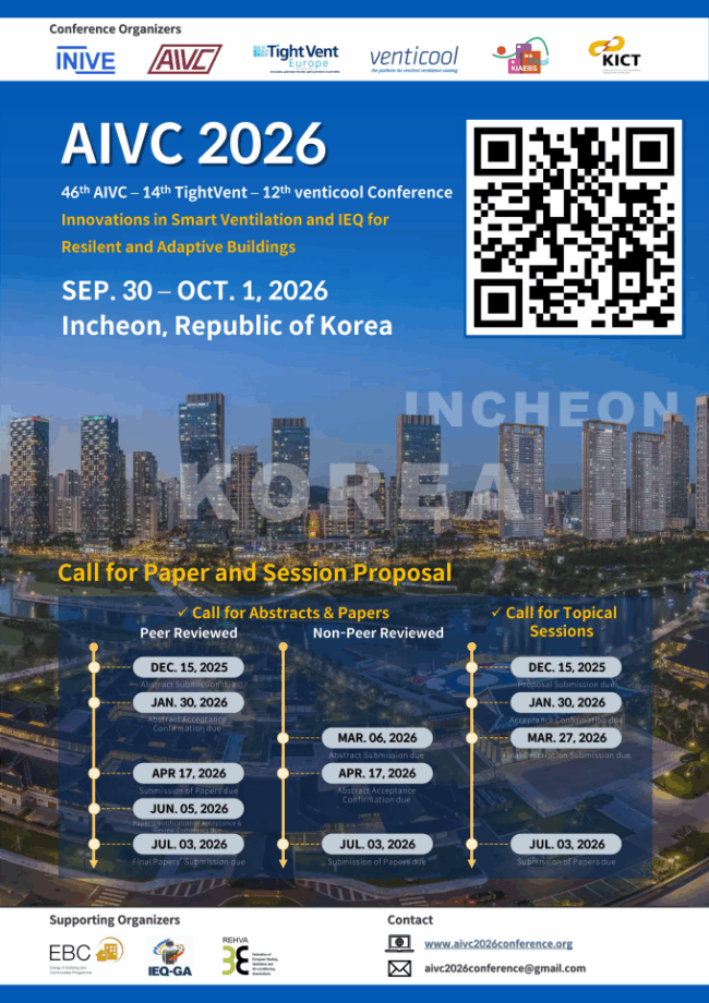 Read more about the article [한국건축친환경설비학회] AIVC2026 개최안내